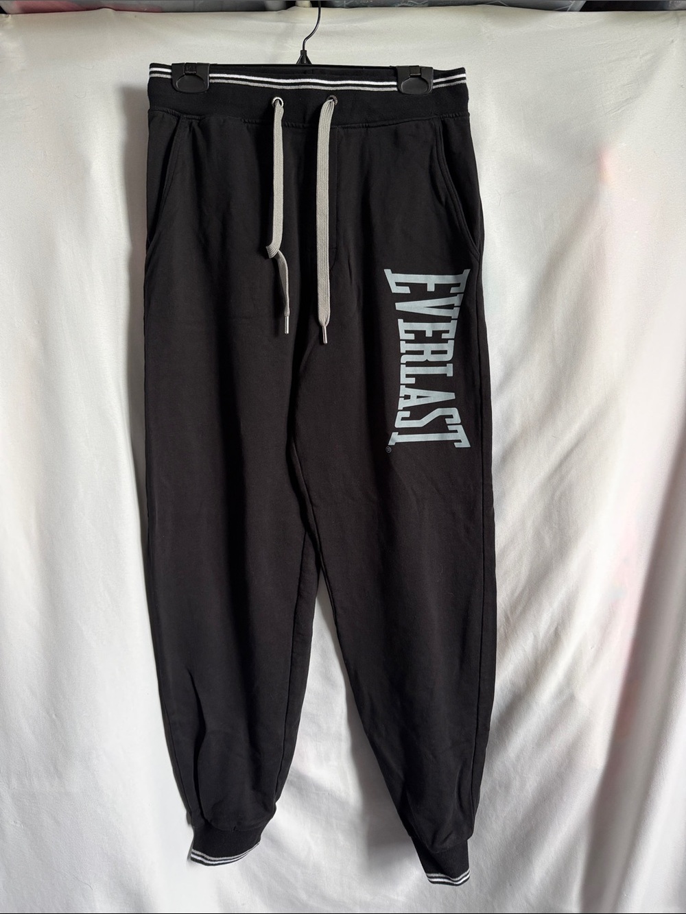 Everlast Black Jogger Sweatpants with Grey Logo & Drawcords